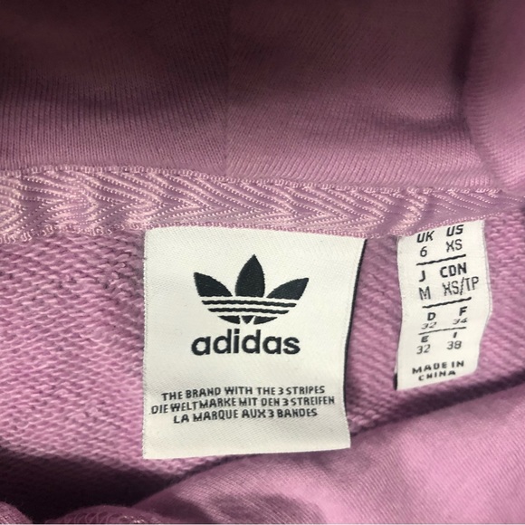 ADIDAS Trefoil All Over Print Hoodie Size XS Berry/Black. Excellent Condition - Picture 5 of 5